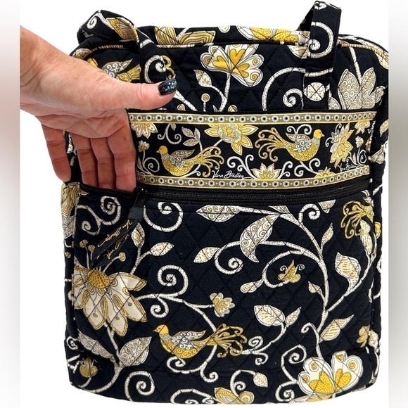 Vera Bradley Tall Travel /Tall Diaper Tote Yellow Bird Black/Yellow/White EUC - Picture 4 of 9